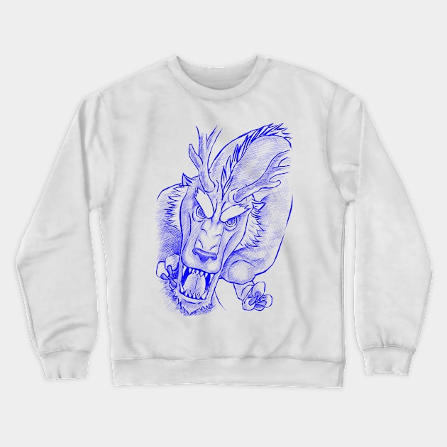 Dragon Of Legend Blue Version T-Shirt Crewneck Sweatshirt by sketchbooksage